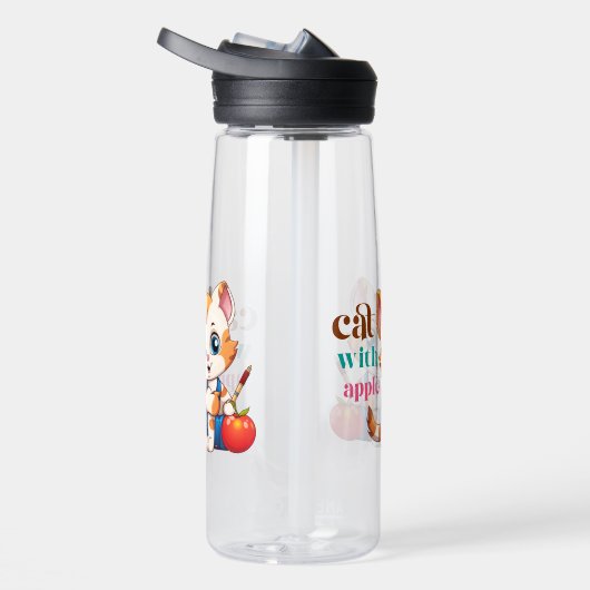 Kat met Apple-85242 Waterfles (Rechts)