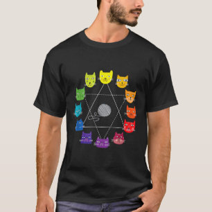 Kat met artistieke kleuromslag educatieve kunst Te T-shirt