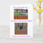 Kat met Attitude Card Kaart (Gele Bloem)