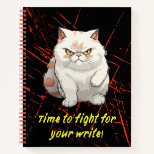 Kat met Attitude Pun Fun tijdschrift notitieboek