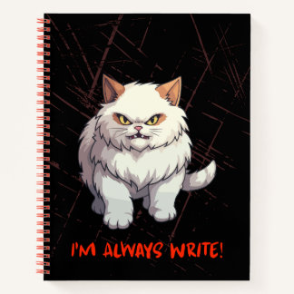 Kat met attitude woordspeling leuk dagboek notitie notitieboek