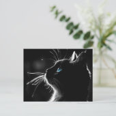 Kat met backlight gloed huisdier sympathie verlies briefkaart (Staand voorkant)