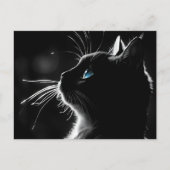 Kat met backlight gloed huisdier sympathie verlies briefkaart (Voorkant)