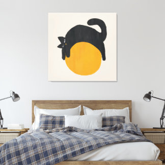 Kat met bal Canvas Afdruk