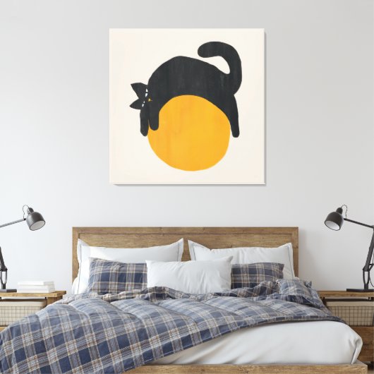Kat met bal Canvas Afdruk (Insitu (Slaapkamer))