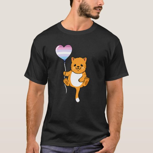 Kat Met Ballon Bigender T-shirt (Voorkant)