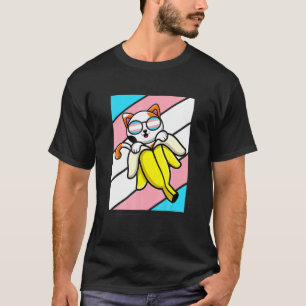 Kat Met Banaan Pride Transgender Vlag LGB Trots Al T-shirt