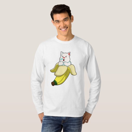 Kat met bananen t-shirt (Voorkant volledig)