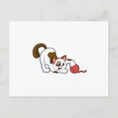 Kat met band van wol briefkaart (Voorkant)