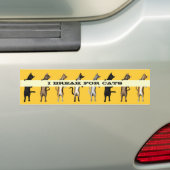 Kat met banner bumpersticker (Op auto)