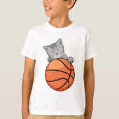 Kat met Basketball T-shirt (Voorkant)