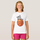 Kat met Basketball T-shirt (Voorkant volledig)