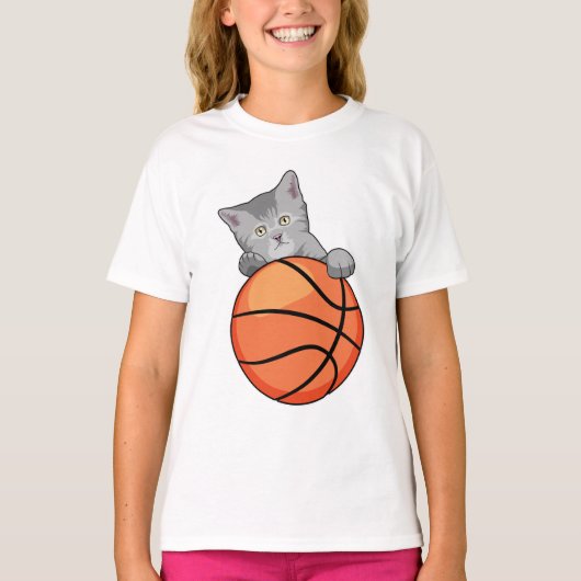 Kat met Basketball T-shirt (Voorkant)