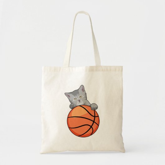 Kat met Basketball Tote Bag (Voorkant)