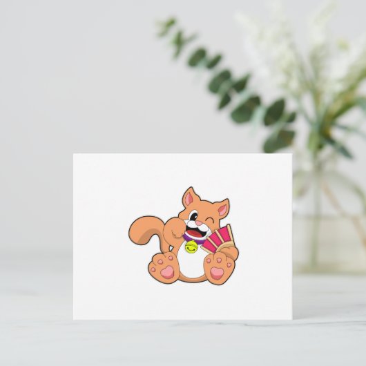 Kat met bel briefkaart (Staand voorkant)