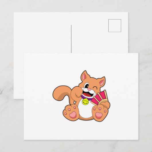 Kat met bel briefkaart (Voorkant / Achterkant)