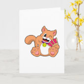 Kat met bel kaart (Gele Bloem)