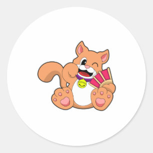 Kat met Bell Ronde Sticker