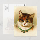 Kat met belletje briefkaart (Voorkant / Achterkant)