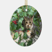 Kat met bessen Holly Ornament (Rechts)