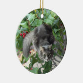Kat met bessen Holly Ornament (Rechts)