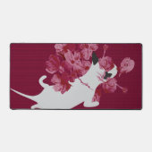 Kat met betoverende bloemen bureaumat (Voorkant)