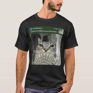 Kat met Bewegende Meme Jongen aan de Ring T-shirt