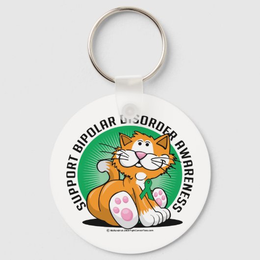 Kat met bipolaire stoornis sleutelhanger (Voorkant)