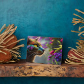 Kat met blauwe bloem, Fantasy Fotoplaat (Zijkant)