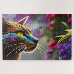 Kat met blauwe bloem, Fantasy Legpuzzel