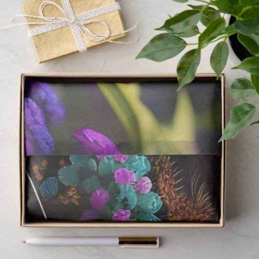 Kat met blauwe bloem, Fantasy Tissuepapier (Geschenk)