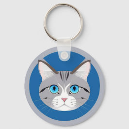 Kat Met Blauwe Ogen Sleutelhanger