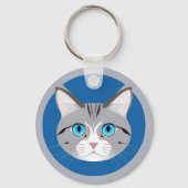 Kat Met Blauwe Ogen Sleutelhanger (Achterkant)