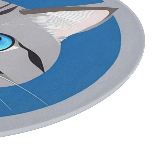 Kat met blauwe ogen snijplank (Hoek)