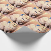 kat met blauwe poot cadeaupapier (Hoek)