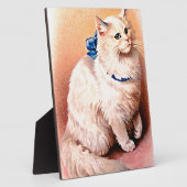 kat met blauwe poot fotoplaat (Zijkant)