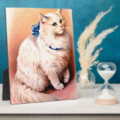 kat met blauwe poot fotoplaat (Zijkant)