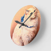 kat met blauwe poot ronde klok (Hoek)