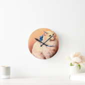 kat met blauwe poot ronde klok (Huis)