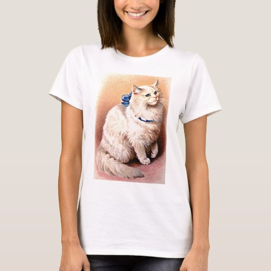  kat met blauwe poot t-shirt (Voorkant)