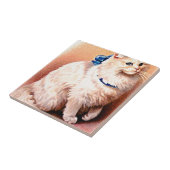  kat met blauwe poot tegeltje (Zijkant)