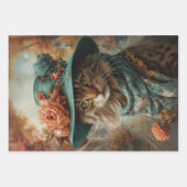 kat met Blauwgroen Pet & Kleding Decoupage Inpakpapier Vel (Voorkant 3)