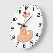 Kat met bloem Schattige Kawaii Kat Grote Klok (Hoek)