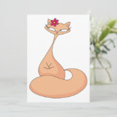 Kat met bloem Schattige Kawaii Kat Kaart (Staand voorkant)