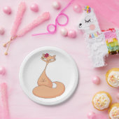 Kat met bloem Schattige Kawaii Kat Papieren Bordje (Feest)