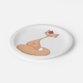 Kat met bloem Schattige Kawaii Kat Papieren Bordje (Gekanteld)