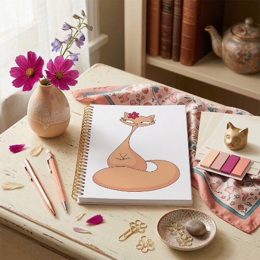 Kat met bloem Schattige Kawaii Kat Planner
