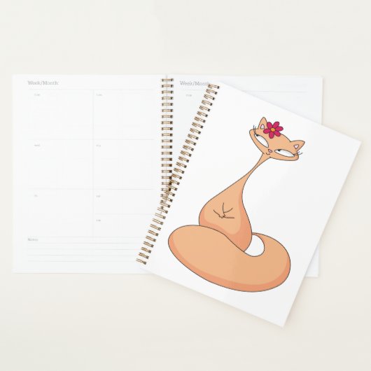 Kat met bloem Schattige Kawaii Kat Planner (Display)