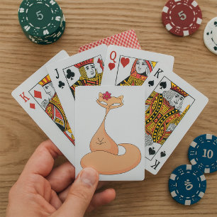 Kat met bloem Schattige Kawaii Kat Pokerkaarten