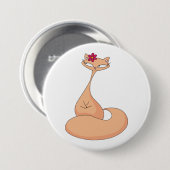 Kat met bloem Schattige Kawaii Kat Ronde Button 7,6 Cm (Voorkant /achterkant)
